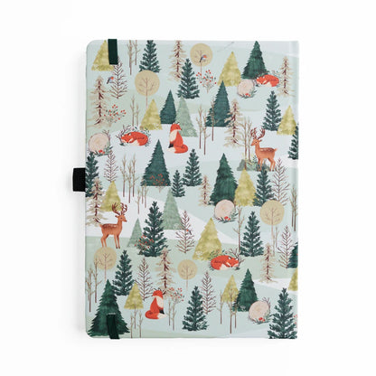 A5 Fox in Winter Woods - Dot Grid Notebook